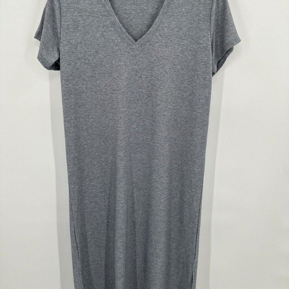 Softies Jennifer 44" V-Neck Short Sleeve Night Gown size S Gray Pajamas